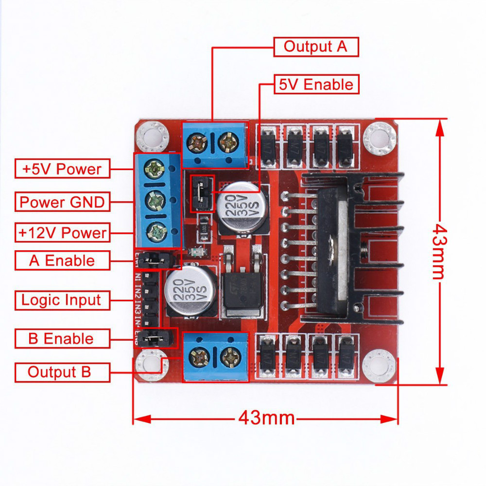 how to use the l298n motor driver with 12v motors