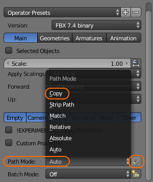 blender fbx export settings for unity